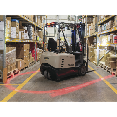 Luz LED límite de arco color rojo, para zonas de trabajo en montacargas y vehiculos