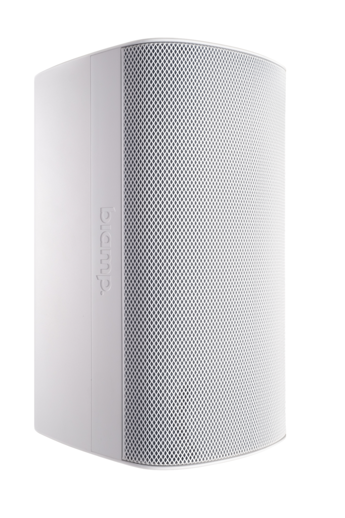 BIAMP Desono EX-S8-UB-W Altavoz coaxial de 2 vías, de 8" montaje en superficie, interior/exterior, color blanco, controlador de compresión de altas frecuencias; funcionamiento a 8 ohmios o 70 V/100 V; soporte en U de indexación incluido