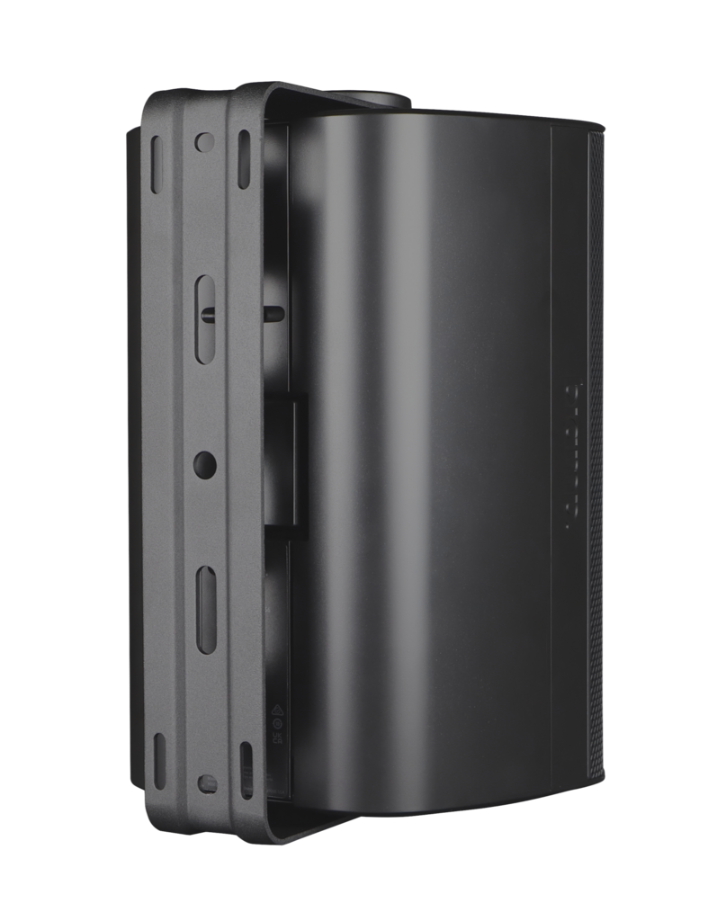 BIAMP Desono EX-S6-UB-B Altavoz coaxial de 6,5 pulgadas, para montaje en superficie, para interior/exterior, color negro; funcionamiento a 8 ohmios o 70 V/100 V; incluye soporte en U de indexación y cubierta protectora contra la intemperie.