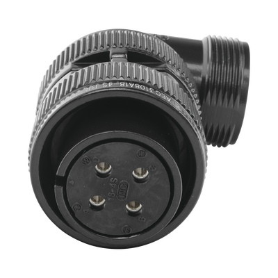 Conector Plug en Ángulo Recto de 4 Contactos Hembra Soldables para Radio de Locomotora.