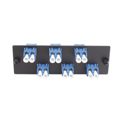 Placa Acopladora de Fibra Optica FAP, Con 6 Conectores LC Duplex (12 Fibras), Para Fibra Monomodo OS1/OS2, Color Azul