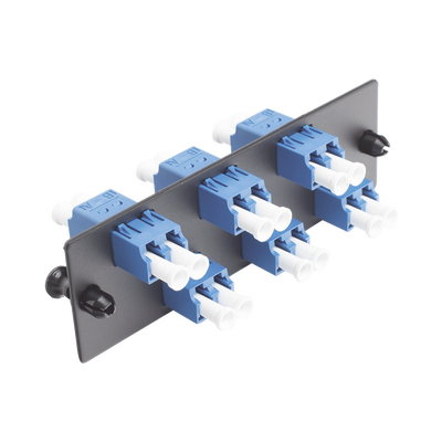 Placa Acopladora de Fibra Optica FAP, Con 6 Conectores LC Duplex (12 Fibras), Para Fibra Monomodo OS1/OS2, Color Azul