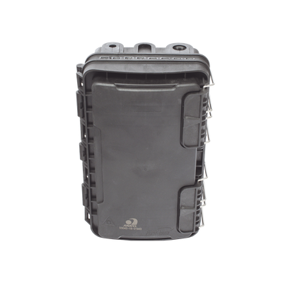 Caja de Distribución de Fibra Óptica para 24 Empalmes, con 8 acopladores SC/APC simplex, Exterior IP65, Color Negro