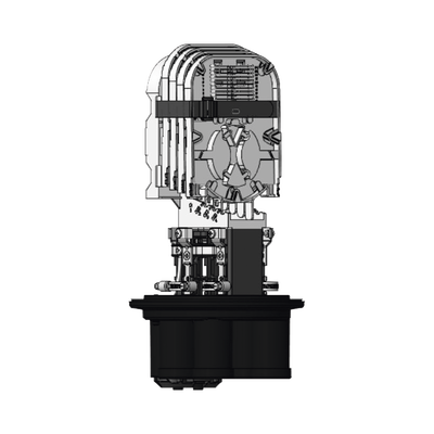 Caja de Distribución de Fibra Óptica Vertical tipo Domo, hasta 48 empalmes, Exterior, IP68