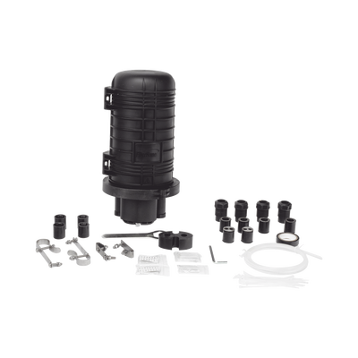 Caja de Distribución de Fibra Óptica Vertical tipo Domo, hasta 48 empalmes, Exterior, IP68