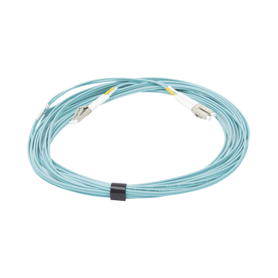 Jumper de Fibra Óptica Multimodo 50/125 XGLO OM3, LC-LC Duplex, OFNR, Color Aqua, 7 Metros