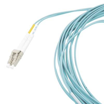 Jumper de Fibra Óptica Multimodo 50/125 XGLO OM3, LC-LC Duplex, OFNR, Color Aqua, 7 Metros