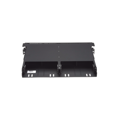 Panel de Distribución de Fibra Óptica con Bandeja Deslizable, Acepta 12 Cassettes HD Flex™ en 6 Espacios, Hasta 144 Fibras, 1 UR