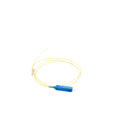 Pigtail de Fibra Óptica SC/UPC Simplex, Monomodo OS1/OS2 XGLO, OFNR, Color Amarillo, 1 Metro