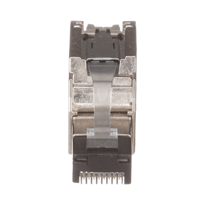Plug RJ45 Blindado, Instalación Recta, Terminación en Campo Certificable, Compatible con Cat5e, Cat6 y Cat6A, Color Plata