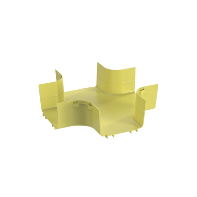 Accesorio de 4 Vías Horizontal, Con Ángulos a 90º, Para Canaletas FiberRunner™ 6X4, Color Amarillo