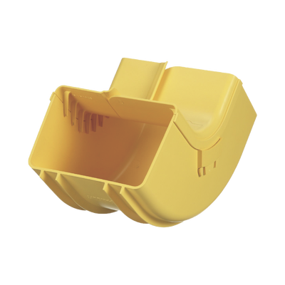 Bajada Vertical Interior de 90º con Tapa, Para uso con Canaletas 6X4 FiberRunner™, Color Amarillo