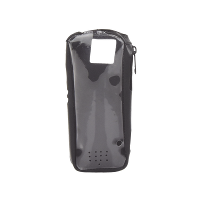 Funda Reforzada en Piel para Cinto, con Cierre y Amplio Visor Frontal Transparente para Radios Aéreos IC-A25.