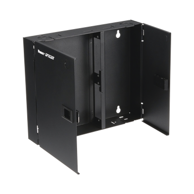 Caja de Conexión de Fibra Óptica, Para Montaje en Pared, Acepta 2 Placas FAP o FMP, Hasta 48 Fibras, Color Negro