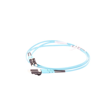 Jumper de Fibra Optica Multimodo 50/125 OM3, LC-LC Duplex, OFNR (Riser), Color Aqua, 1 Metro