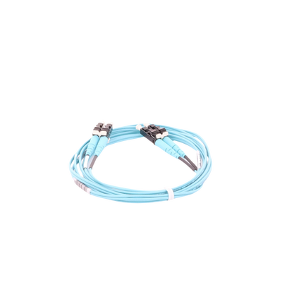 Jumper de Fibra Optica Multimodo 50/125 OM3, LC-LC Duplex, OFNR (Riser), Color Aqua, 2 Metros