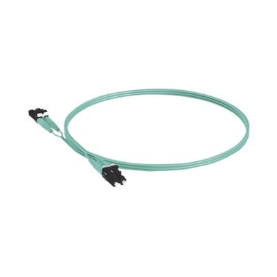 Jumper de Fibra Optica Multimodo 50/125 OM3, LC-LC Duplex, OFNR (Riser), Color Aqua, 5 Metros