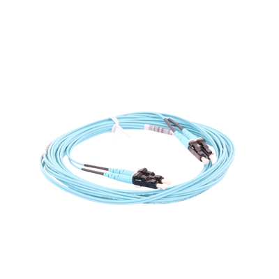 Jumper de Fibra Optica Multimodo 50/125 OM3, LC-LC Duplex, OFNR (Riser), Color Aqua, 5 Metros