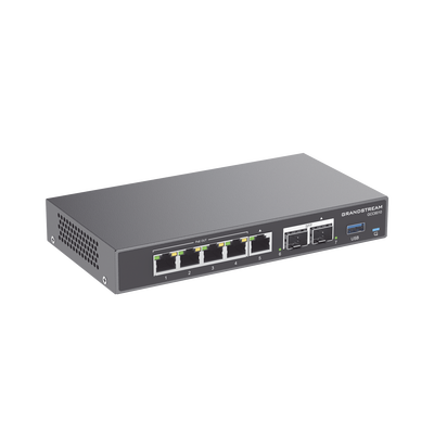 4 en 1: Firewall Nueva Generación, Router, PBX IP, Switch Gigabit de 5 Puertos (4 PoE) y 2 Puertos SFP 2.5 Gigabit