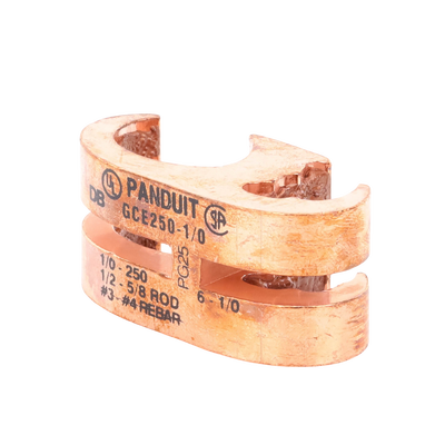 Conector de Conexión a Tierra tipo "E" para Conductor 1/0 AWG STR – 250 KCMIL MAIN y 6 AWG SOL – 1/0 AWG STR TAP