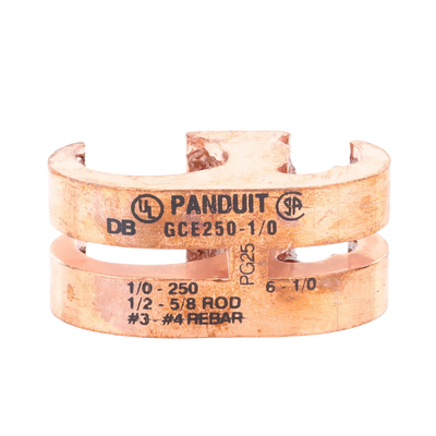 Conector de Conexión a Tierra tipo "E" para Conductor 1/0 AWG STR – 250 KCMIL MAIN y 6 AWG SOL – 1/0 AWG STR TAP