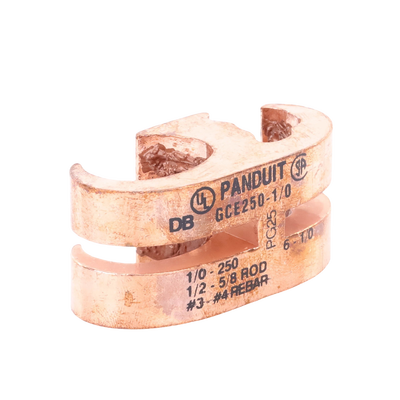 Conector de Conexión a Tierra tipo "E" para Conductor 1/0 AWG STR – 250 KCMIL MAIN y 6 AWG SOL – 1/0 AWG STR TAP