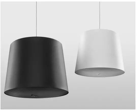 GENELEC 4436A Altavoz colgante Smart IP activo. Ideal para instalaciones AV premium y techos altos. Ofrece audio-sobre-IP (Dante/AES67), PoE/PoE+, y gestión con un solo cable CAT. Calidad de sonido superior. Diseño elegante y robusto. Color Blanco y Negro