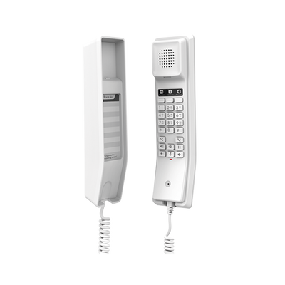 Teléfono IP para Hoteles / Altavoz HD en Bocina / 2 Cuentas y Líneas SIP / 10 Teclas de Marcación Rápida / 3 Teclas Programables / Wi-Fi de Doble Banda / Gestión con GDMS / Color Blanco /
