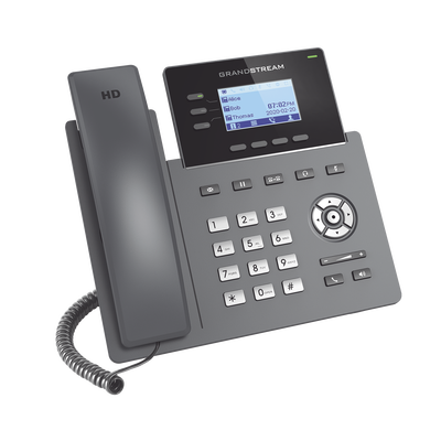 Teléfono IP Grado Operador, 3 líneas SIP con 6 cuentas, puertos Gigabit PoE, codec Opus, IPV4/IPV6 con gestión en la nube GDMS