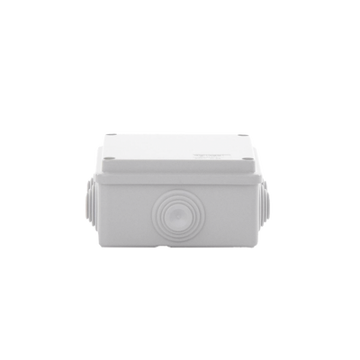 Caja Estanca de PVC Para Derivación y Conexión, 6 Entradas, Tapa Atornillada,100x100x50 mm (Área Interna), Uso Exterior IP55, Material que no Propaga el Fuego y Libre de Hálogenos