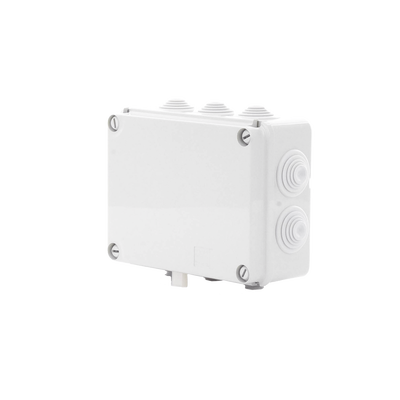 Caja de derivación de PVC Auto-extinguible con 10 entradas, tapa atornillada, 190 x 140 x 70 MM, Para Exterior (IP55)