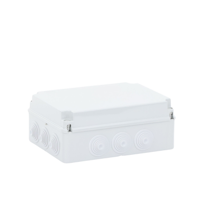 Caja Estanca de PVC Para Derivación y Conexión, 12 Entradas, Tapa Atornillada, 300x220x120 mm  (Área interna), Uso Exterior IP55, Material que no Propaga el Fuego y Libre de Hálogenos