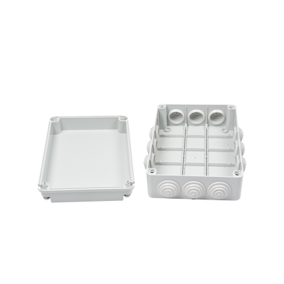 Caja Estanca de PVC Para Derivación y Conexión, 12 Entradas, Tapa Atornillada, 300x220x120 mm  (Área interna), Uso Exterior IP55, Material que no Propaga el Fuego y Libre de Hálogenos