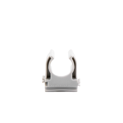 Soporte de presión (Abrazadera), PVC Auto-extinguible, abierto para tubería de 16 mm