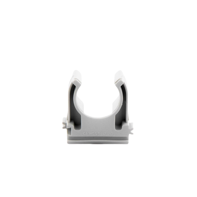 Soporte de presión (Abrazadera), PVC Auto-extinguible, abierto para tubería de 20 mm