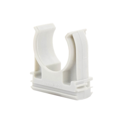 Soporte de presión (Abrazadera), PVC Auto-extinguible, abierto para tubería de 25 mm