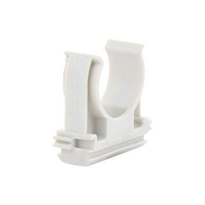 Soporte de presión (Abrazadera), PVC Auto-extinguible, abierto para tubería de 25 mm