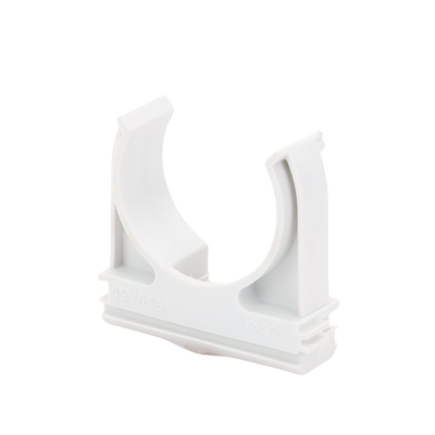 Soporte de presión (Abrazadera), PVC Auto-extinguible, abierto para tubería de 32 mm