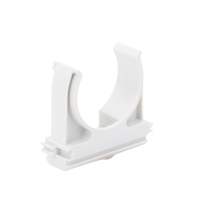 Soporte de presión (Abrazadera), PVC Auto-extinguible, abierto para tubería de 32 mm