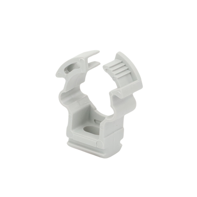 Soporte de collar (Abrazadera), PVC Auto-extinguible, cerrado para tubería de 16 mm