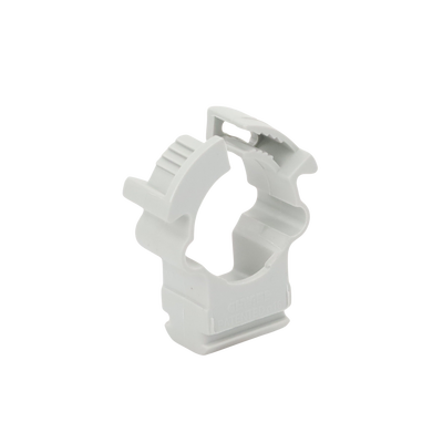 Soporte de collar (Abrazadera), PVC Auto-extinguible, cerrado para tubería de 16 mm