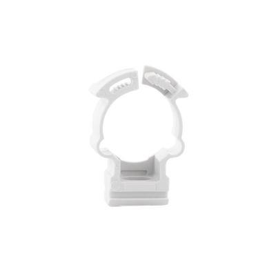 Soporte de collar (Abrazadera), PVC Auto-extinguible, cerrado para tubería de 20 mm