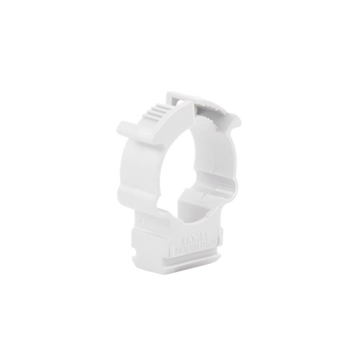 Soporte de collar (Abrazadera), PVC Auto-extinguible, cerrado para tubería de 20 mm