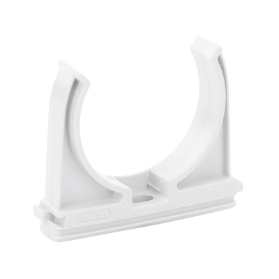 Soporte de presión (Abrazadera), PVC Auto-extinguible, abierto para tubería de 50 mm