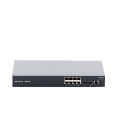 Switch Gigabit Administrable / 8 puertos 10/100/1000 Mbps + 2 Puertos SFP Uplink / Compatible con GWN Cloud.