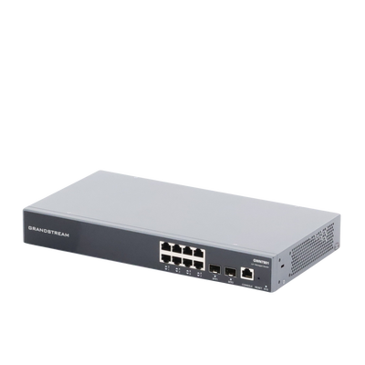 Switch Gigabit Administrable / 8 puertos 10/100/1000 Mbps + 2 Puertos SFP Uplink / Compatible con GWN Cloud.