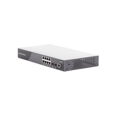 Switch PoE+ Gigabit Administrable / 8 puertos 10/100/1000 Mbps + 2 Puertos SFP Uplink / Hasta 120W / Compatible con GWN Cloud.