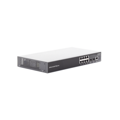 Switch PoE+ Gigabit Administrable / 8 puertos 10/100/1000 Mbps + 2 Puertos SFP Uplink / Hasta 120W / Compatible con GWN Cloud.