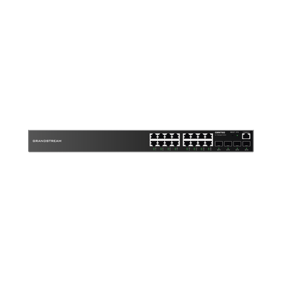 Switch Gigabit Administrable / 16 puertos 10/100/1000 Mbps + 4 Puertos SFP Uplink / Compatible con GWN Cloud.
