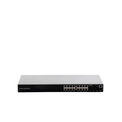 Switch Gigabit Administrable / 16 puertos 10/100/1000 Mbps + 4 Puertos SFP Uplink / Compatible con GWN Cloud.